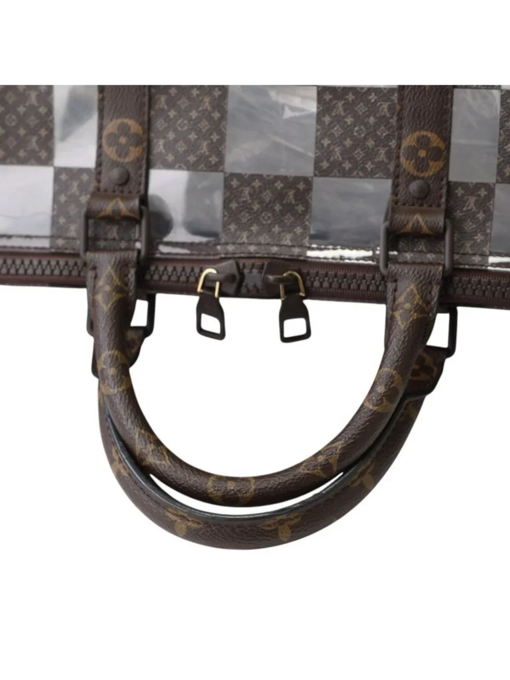 Louis Vuitton Monogram Chess Keepall Bandouliere 50 Boston Bag Brown